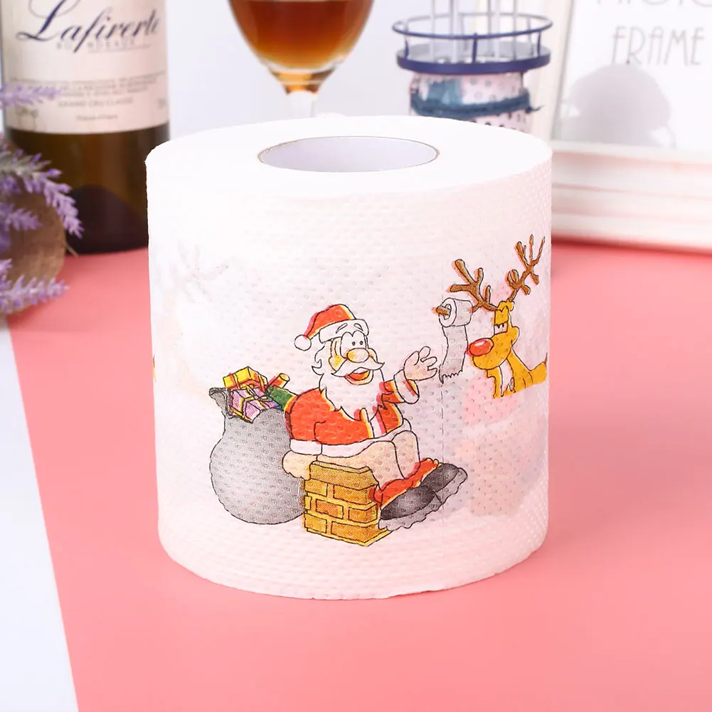 10,3*10,3*10 см Санта Клаус узор белый красный оранжевый туалетная бумага Счастливого Рождества Рождественские аксессуары для уборки