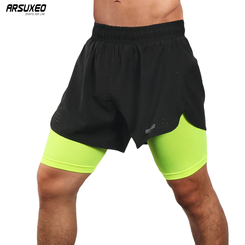 ARSUXEO, мужские шорты для бега, 5 дюймов, шорты для спортзала, спортивные шорты, спортивные шорты для тренировок, фитнеса, шорты для бега, одежда для тренировок, B179