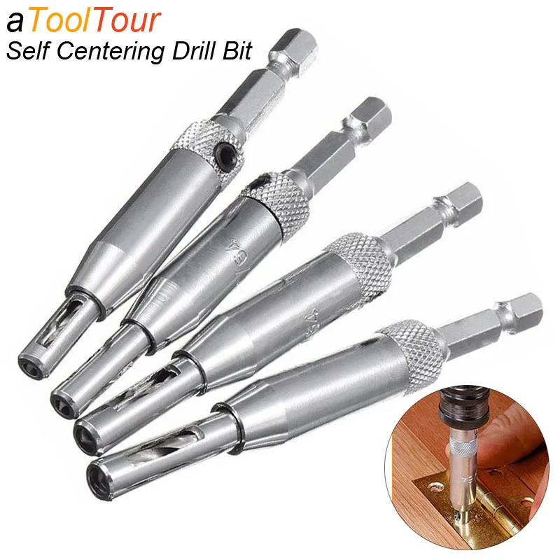 Hole Puncher Self Centering Hinge Drill Bit Door Cabinet Hinge Jig Locating Hole Cutter Woodworking Tool HSS Center Drill Bit