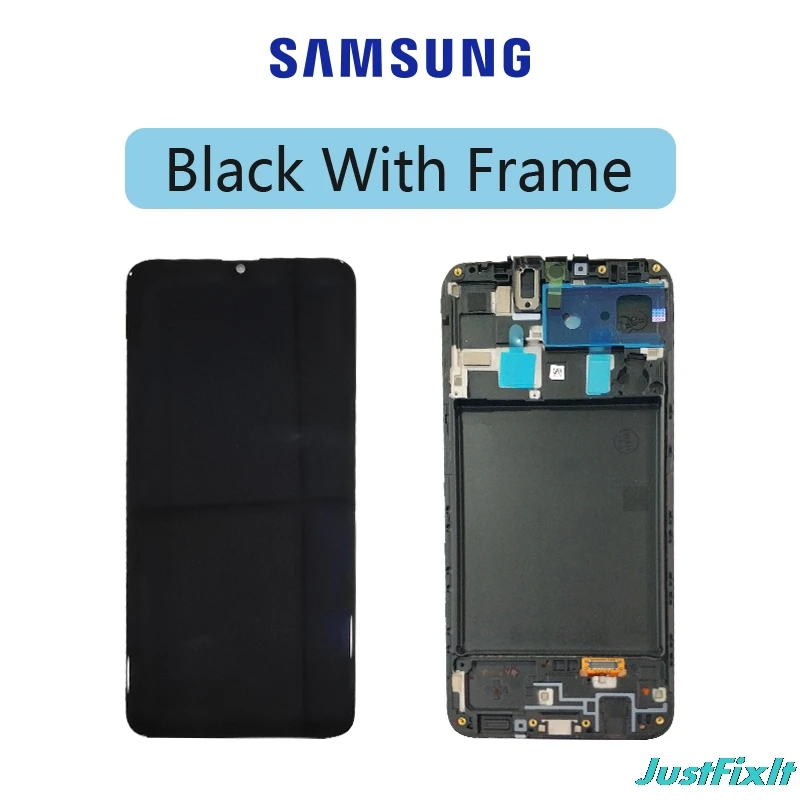 black with frame Для samsung Galaxy A20 ЖК-дисплей A205F/DS A205GN/DS SM-A205FN/DS ЖК-дисплей кодирующий преобразователь сенсорного экрана в сборе - Цвет: black with frame
