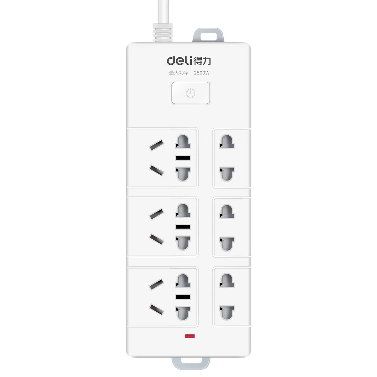 

6 A 5 M Long Power Strip Deli 18257 with Switch Safe Flame Retardant Outlet Strips Family Electrical Connection for Patch Board
