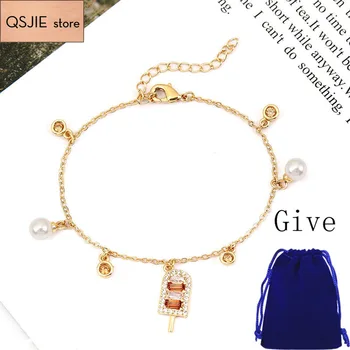 

QSJIE High Quality SWA Original Pearl and Gem Ice Cream Bracelet