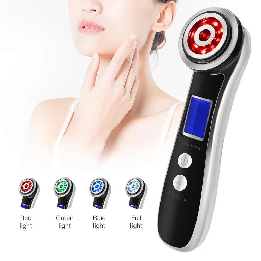 

5 In 1 LED Photon Therapy Facial Lifting Skin Care Rejuvenation EMS RF Beauty Device Ultrasonic Vibration Facial Pore Cleaner