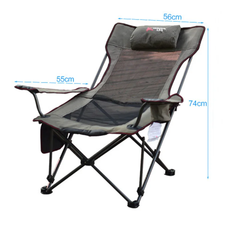 Beach Chair with Bag Portable Folding Chairs Fishing Camping Seat Stainless Steel Oxford Cloth Seat Outdoor Patio Furniture