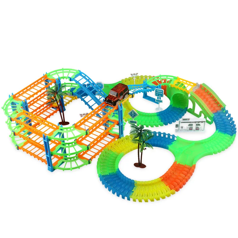 

Two-in-One Rail Car Set Electric Light Car Multi-functional Set Scene Assembled DIY Educational Toy