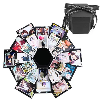 

Hexagon Explosion Album 5 Layer 12 Sided Explosion Gift Box DIY Photo Surprise Box Exploding Box Birthday Gift For Girlfriend