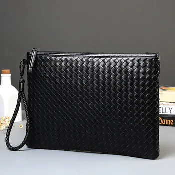 

Wholesale New Korean Men Fashion Hand-woven Fashion Man Bag Women's Envelope Clutch Bag A4 File Package