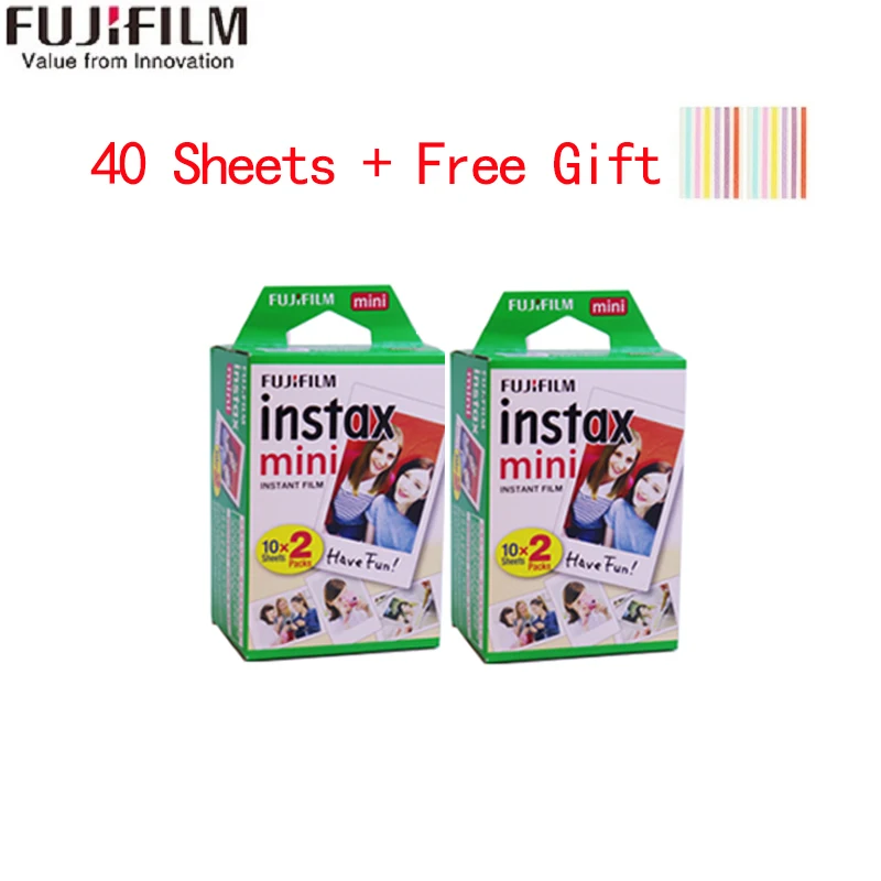 10-200 листов Fujifilm instax mini 9 фильм белый край 3 дюймов широкий пленка для Фотоаппарат моментальной печати mini 8 7s 25 50s 90 фото бумага - Цвет: 40 Sheets