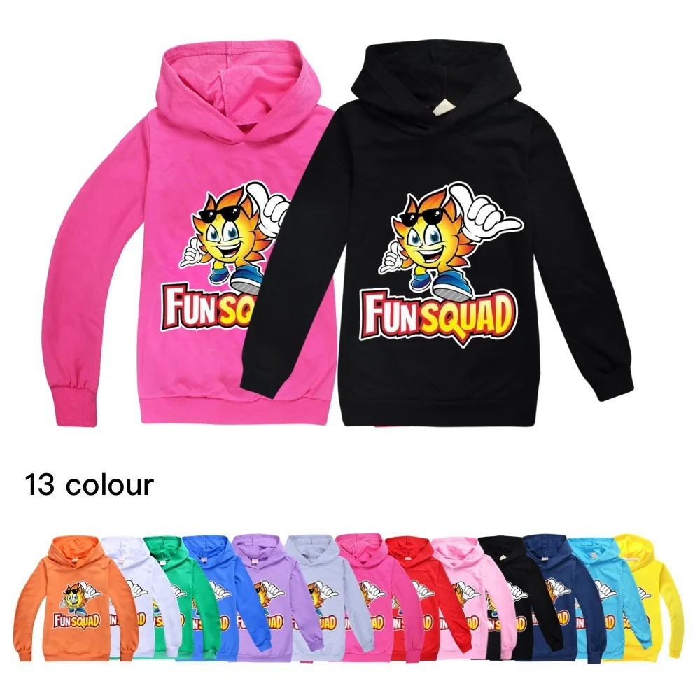 

2022 New Kids Clothes Boys Hoodies Tops Fun Squad Gaming Children Clothing Long Sleeve Tees Tops Baby Custume