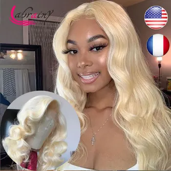 

Body Wave HD Transparent 613 Blonde Lace Frontal Wigs 13x6 Pre Plucked Baby Hair Lace Front Human Hair Wigs Bleached Knots