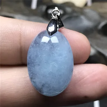 

Natural Blue Aquamarine Pendant For Women 22x15x8.7mm Clear Gemstone Water Drop Beads 925 Silver Necklace Pendant Jewelry AAAAA