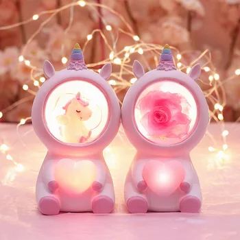 

Carton Unicorn Eternal light LED Night Lamp for Kid Baby Bedside Bedroom Decoration Children Gift Tale Lamp Post Christmas Tree