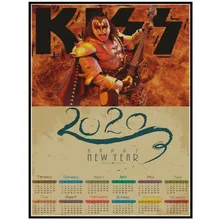 Рок-н-ролл Музыка календарь плакаты знаменитый рок тяжелый металл Поцелуй Рок постер музыкальной группы бар украшение комнаты часть 3