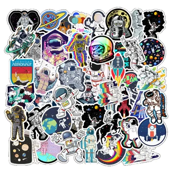 

50Pcs Outer Space Astronaut Stickers For Suitcase Skateboard Laptop Luggage Fridge Phone Car Styling DIY Decal Toys Sticker