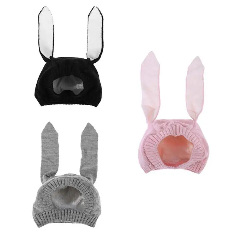 Baby Boys Girls Hat Long Rabbit Ear Knitted Winter Warm Crochet Cap Comfortable Adorable Headdress Pink Grey Black | Детская одежда и
