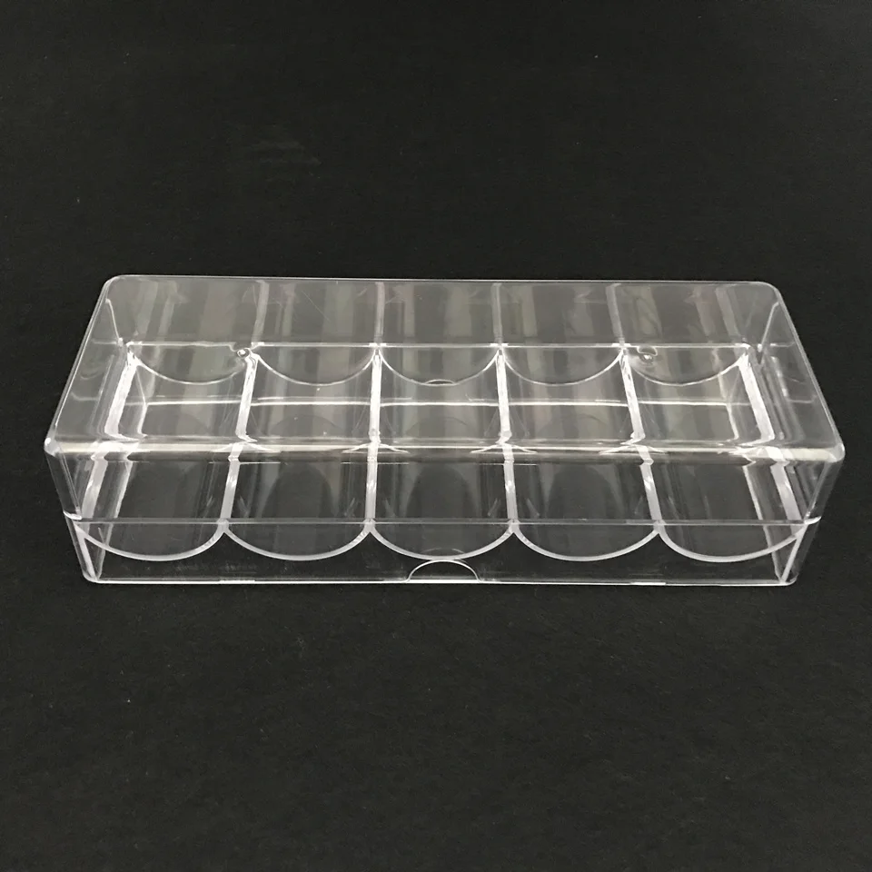 Easytoday 1Pcs Transparent Acrylic Texas Poker Chips 100Pcs Box Portable Game Chip Box Baccarat Box Tray Poker Chip Accessories (3)