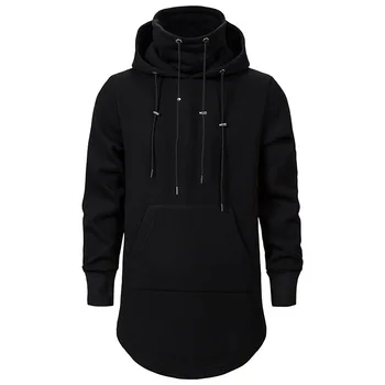 

2019 winter menswear assassin's creed long-sleeved hoodie eurocode youth menswear black mid-length hoodie loose coat