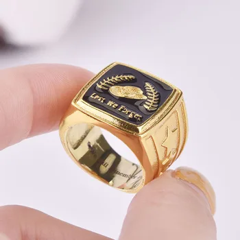 

Male 18KGP Gold Filled Epoxy Vintage Punk Mens Signet Ring Gold Ring Men Jewelry Wedding Band Engagement Fashion Jewelry