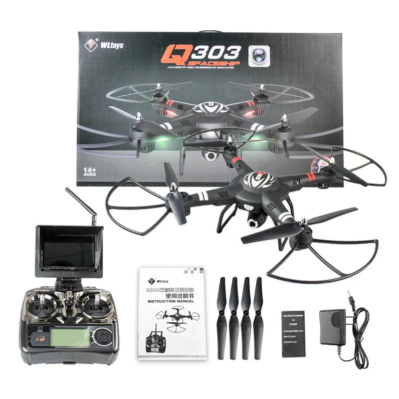 Оригинальные вертолеты WLtoys Q303 RC 5 8G FPV HD камера 4CH 6 осевой гироскоп RTF Квадрокоптер