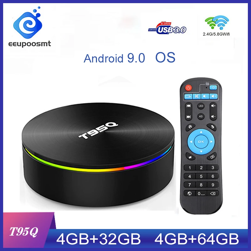 ТВ приставка T95Q Android 9 0 4 + 32/2 4/5 8 ГГц Wi Fi|ТВ-приставки и медиаплееры| |