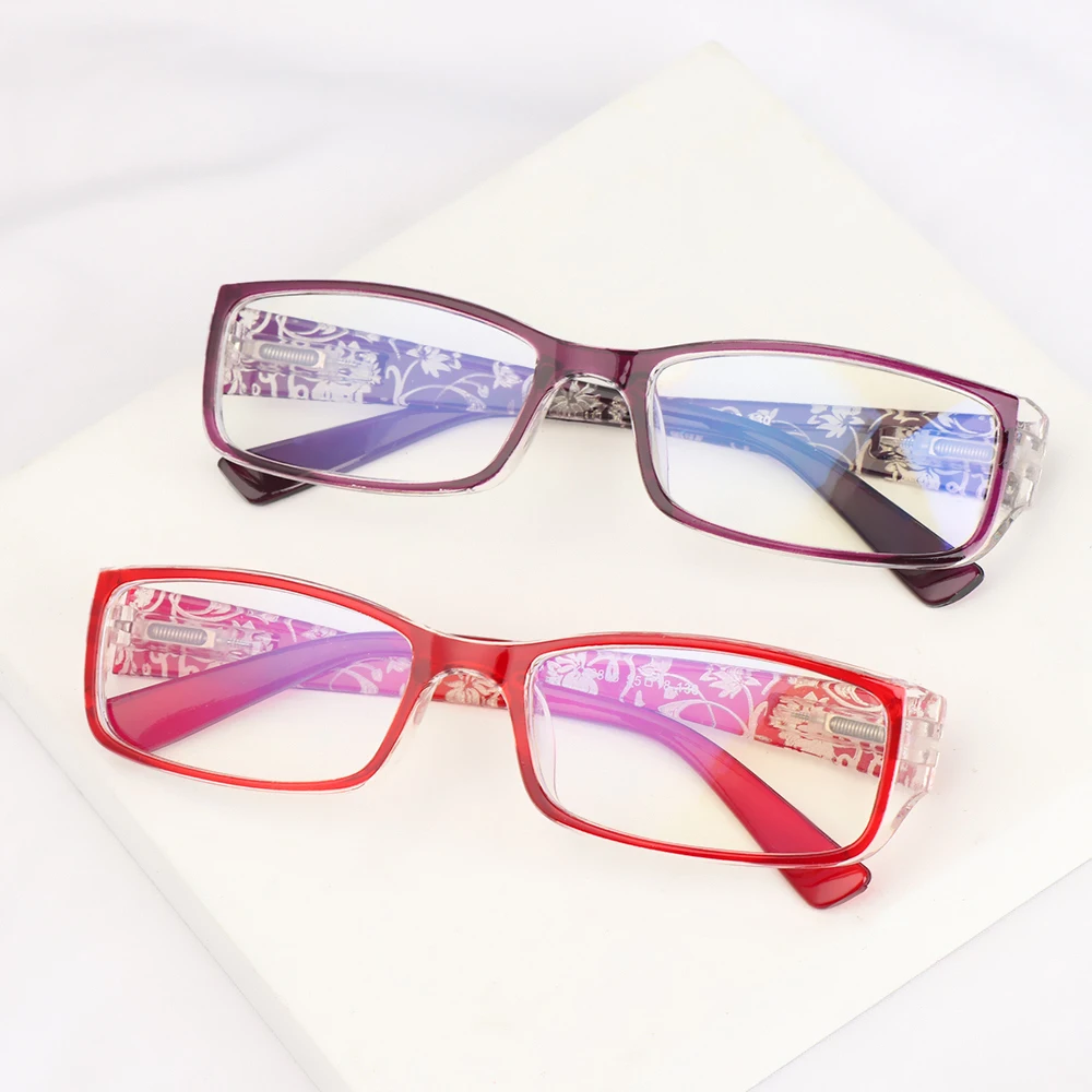 

Fashion Elegant Vintage Flowers Reading Glasses Ultra Light Frame Anti-Blue Light Eyeglasses Eye Protection