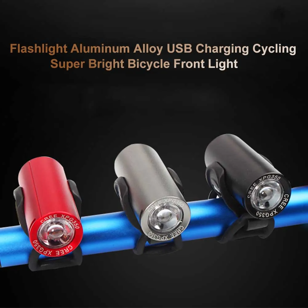Светодиодный фонарик Велоспорт велосипедный, зарядка от usb передний свет туристическая из алюминиевого сплава Водонепроницаемый