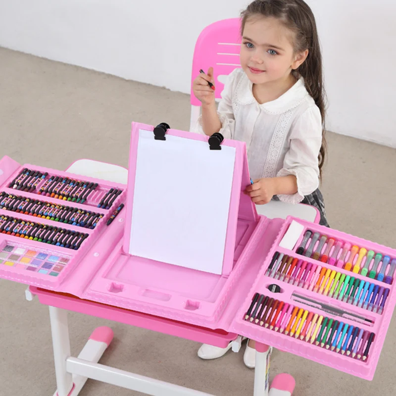 Kids Drawing Set Pencil Crayon Watercolor Pens With Board School Water Painting Supplies Educational Toys Children Gifts | Игрушки и