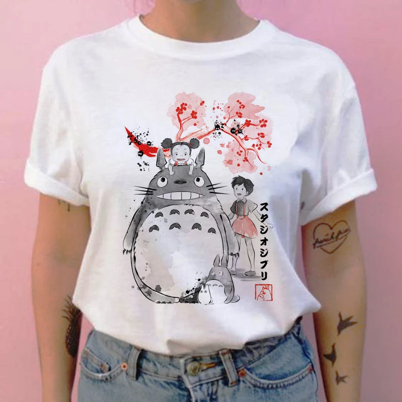 Camiseta de Totoro de Spirited Away, nueva camiseta gráfica de dibujos animados para camiseta Ulzzang japonesa, camiseta, camisetas Tumblr|Camisetas| - AliExpress