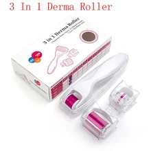 

3 In 1 Derma Roller Dr Pen Micro Needles Titanium Mezoroller Microneedle Skin Care Treatment Microdermabrasion Roller Tools