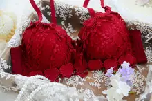  Floral lace comfort fit underwear convertible double straps bra sexy women 3/4 cup bras female brassiere padded bra 