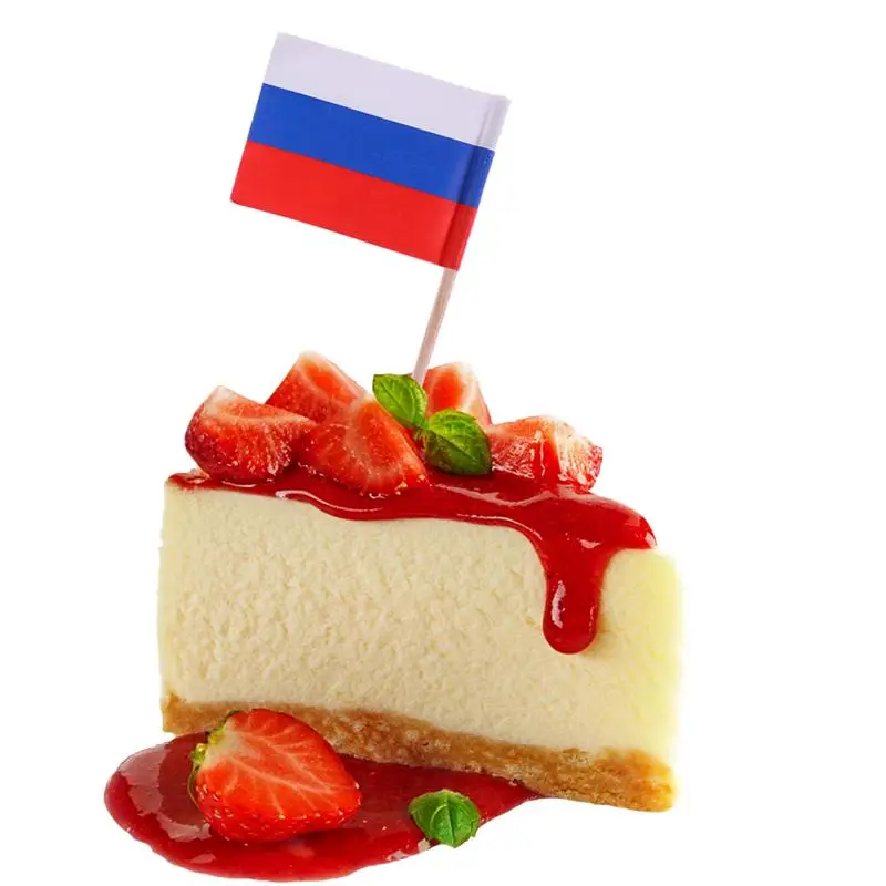 100 шт деревянный флаг зубочистки торт кекс топперы фрукты вилки пищевая зубочистка для национального дня украшения вечерние закуски