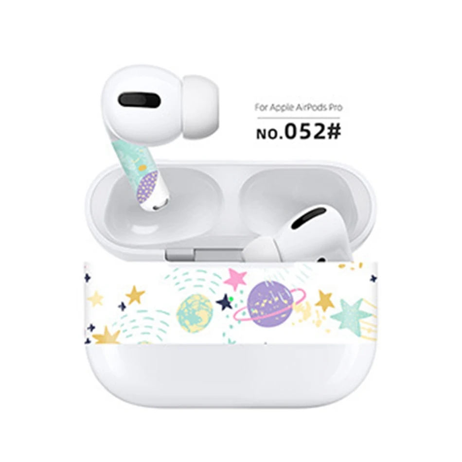 Для AirPods Pro модная наклейка с цветами и листьями авокадо для AirPods 3 шкуры Съемная клейкая декоративная наклейка пленка на голову - Цвет: 052