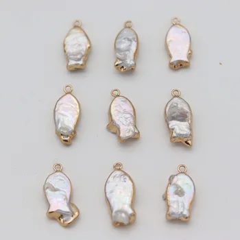

5PCS Natural Freshwater Pearl Necklace Pendant Small Fish Shape Charms Pendant for Jewelry Making DIY Necklace Size10x18-12x22mm