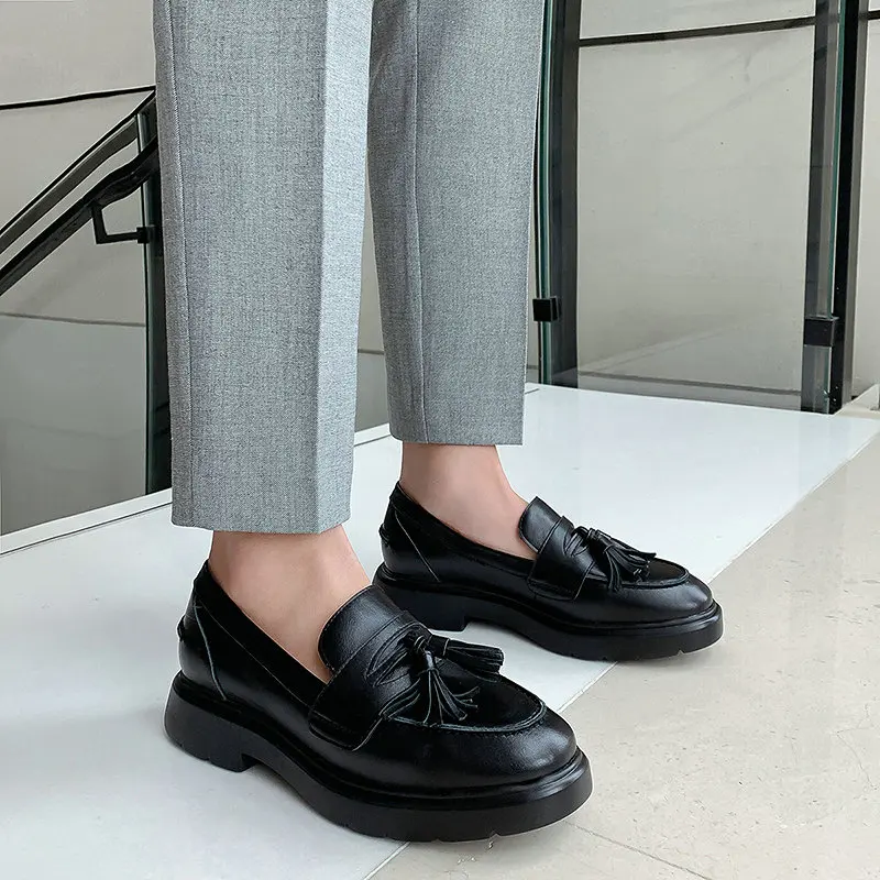 

2020 New Euro Style Elegant Fashion Student Women Party Casual Shoes Round Toe Thick Heel Shallow Shoes Woman