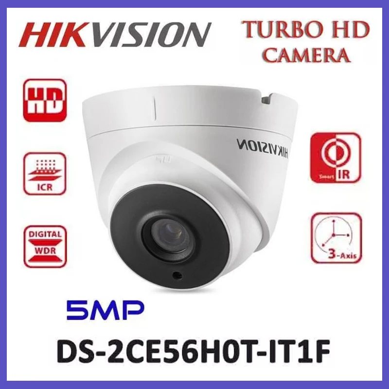 

HIKVISION International Version DS-2CE56H0T-IT3F Turbo HD 5MP IR Dome Camera Switchable TVI/AHD/CVI/CVB IP67 Waterproof