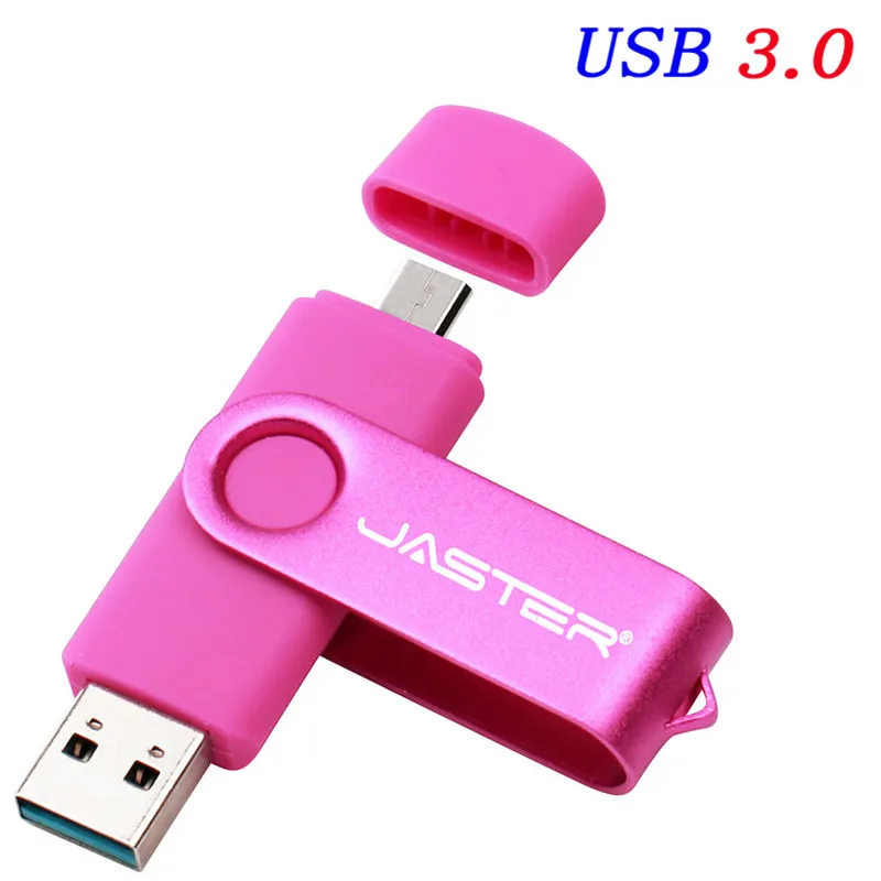 JASTER OTG USB флеш-накопитель 128 Гб 64 Гб высокоскоростная Usb флешка 3,0 флеш-накопитель 16 ГБ 32 ГБ карта памяти Флешка для Android Mobile - Цвет: Pink