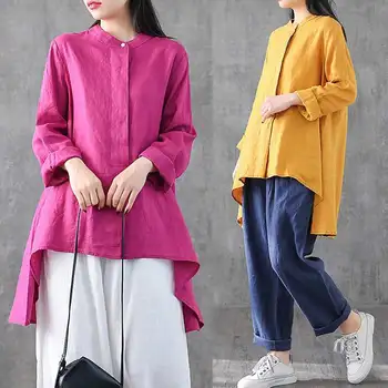 

Kaftan Asymmetrical Shirts Women's Spring Blouse 2020 ZANZEA Casual Long Sleeve Tops Female Button Blusas Plus Size Tunic 5XL