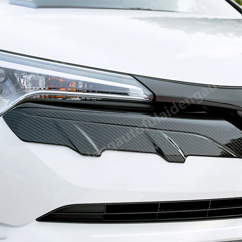 Для Toyota CHR C-HR- углеродное волокно ABS Хром Передняя решетка гриль бампер Накладка аксессуары для стайлинга автомобилей