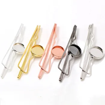 

New Style 12mm 10pcs High Quality 5 Colors Plated Copper Material Fashion Style Hairpin Hair Clips Hairpin Base Setting Cameo