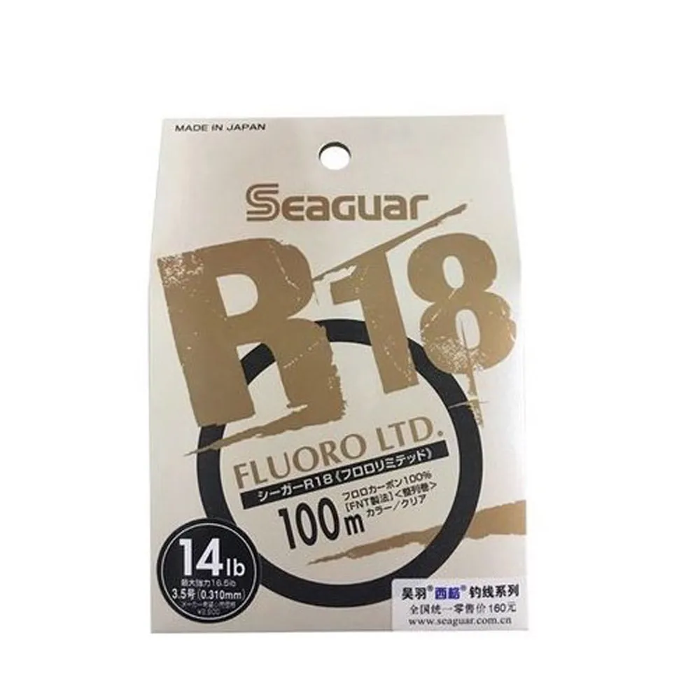 SEAGUAR Original Silver Sign Fishing Line R18 FLUORO LTD 80M/100M 100% FLUOROCARBON Tippet Line Made In JAPAN