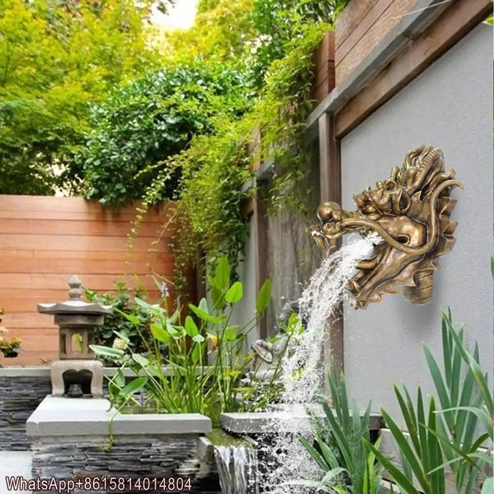 Fuente exterior montada en la pared, boquilla de caño de grifo tallado de  piedra de imitación, decoración de agua de paisaje de piscina, boquilla de  agua de pared - AliExpress, image size:1000x1000