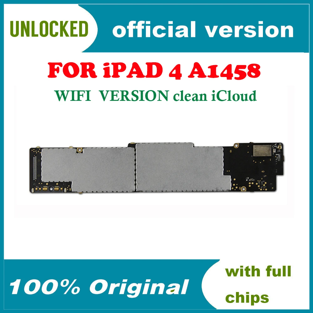 Оригинальная разблокированная материнская плата для Ipad 4 версия Wi Fi с чипами 100%