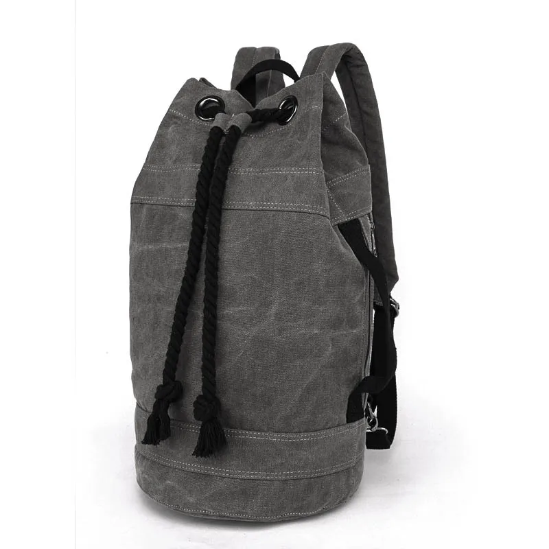 New fashion men\'s leisure bag Korean Canvas Backpack fashion couple bag water tube bag basketball bag