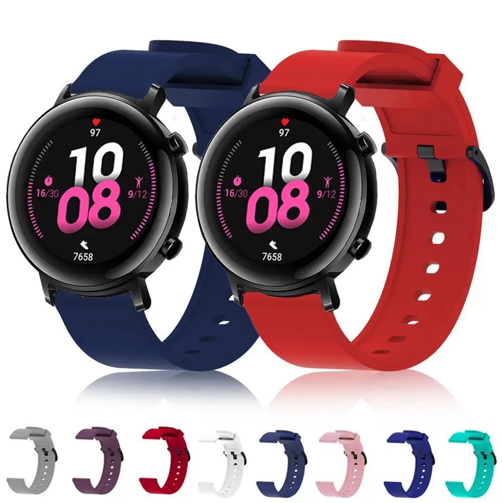 Ремешок для часов Huawei GT2 42 мм силиконовый ремешок наручных 20 galaxy Watch active 2 amazfit bip