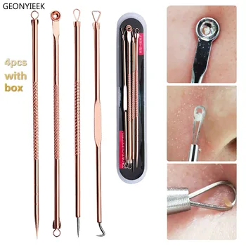 

4 Pcs/Set Acne Blackhead Removal Needles Stainless Pimple Spot Comedone Cleanser Face Skin Clean Care Tools Blemish Remover
