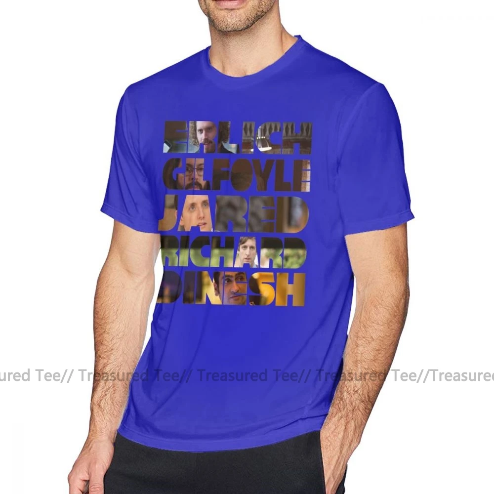 Кремниевая долина футболка потрясающая графическая футболка плюс размер хлопок короткий рукав Мужская Базовая футболка - Цвет: Blue