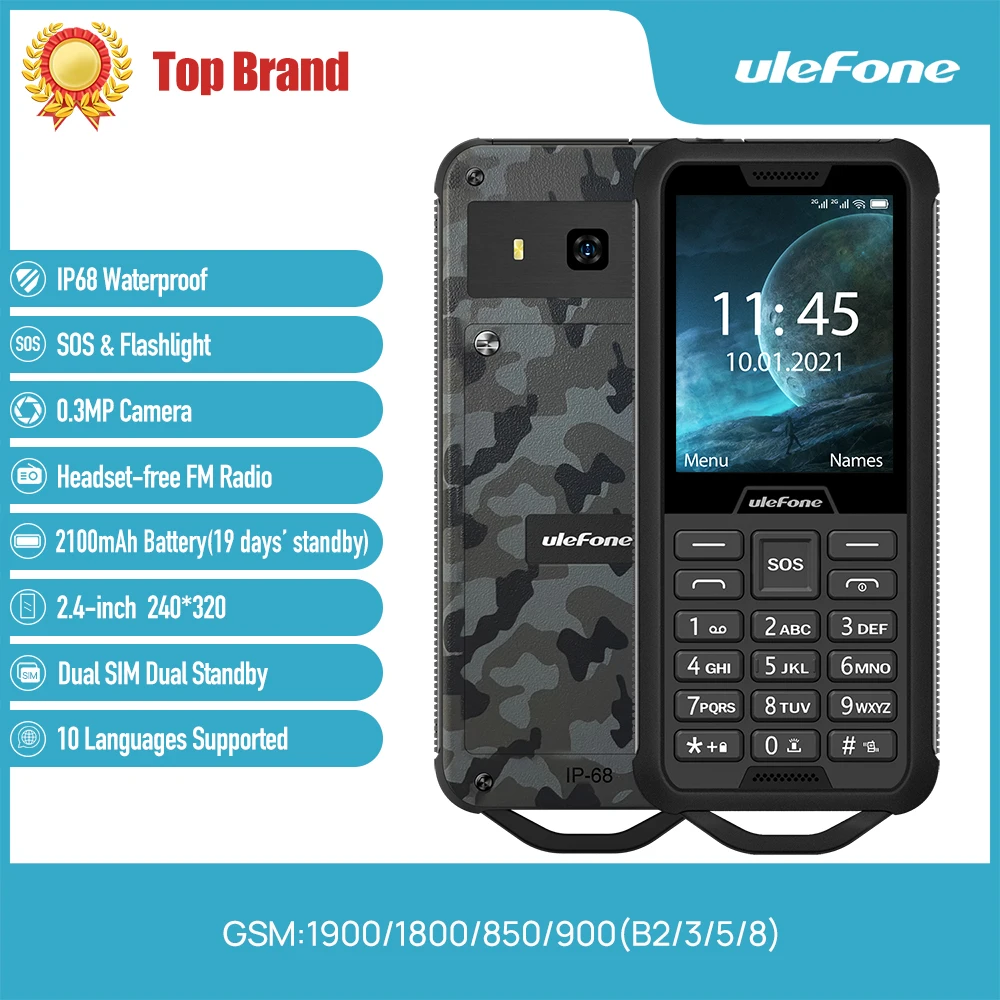 Телефон Ulefone Armor Mini 2 приключения на открытом воздухе 4 дюйма MTK6261D беспроводное