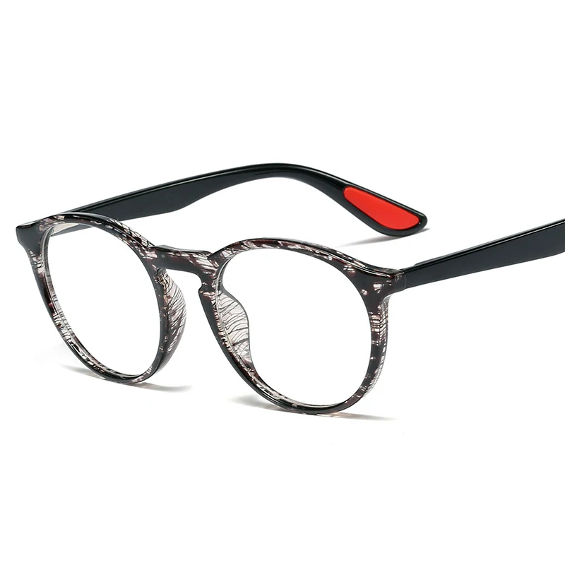 Brand New Retro Round Women Glasses Flexible Men Pop Optical Eyewear Frame Ultralight Trend Myopia Prescription Spectacles - Frame Color: Black Floral