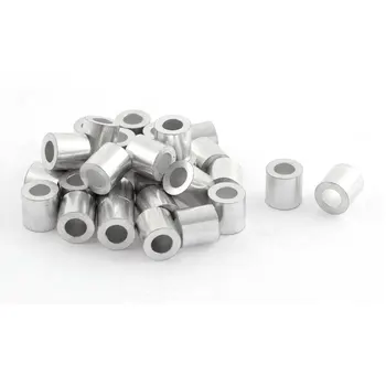 

uxcell 30pcs Aluminum Cable Stops Sleeves for 3mm Wire Rope Swage Clip