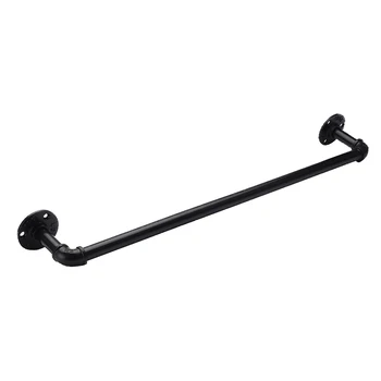 

Retro Towel Rail Rack Shower Bathroom Industrial Iron Pipe Black Iron Towel Rail Holder Hanging Shelves With Screws 8pcs